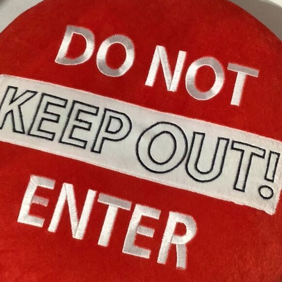 Simple Home NWT - Light Up Pillow 14” dia - do not enter  KEEP OUT - sof… - Picture 4 of 9